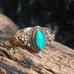 Turquoise Gemstone Handmade Ring, 925 Sterling Silver Jewelry for Her, Daily Wear Ring Gift For Her Anniversary Gift