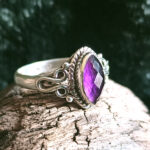 Amethyst Marquise Ring in 925 Sterling Silver Vintage Style Gemstone Ring for Women February Birthstone Jewelry'