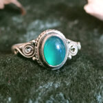 Green Onyx Ring in 925 Sterling Silver Natural Gemstone Jewelry Green Onyx Statement Ring Green Gemstone Ring For Her Gift For Women,