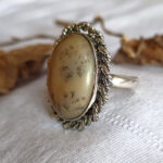 Jasper Ring -925 Sterling Silver Setting - Natural Gemstone Statement Piece!"