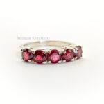 Natural Garnet Ring, 925 Sterling Silver Band, Engagement Ring, Wedding Band For Her, Promise Ring, Anniversary Ring, Gift For Her