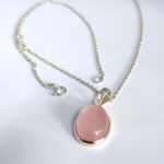 Rose Quartz Pendant, 925 Sterling Silver Pendant, Rose Quartz Necklace, Love Stone Pendant, Gift For Her, Gift For Mom, Anniversary Gift