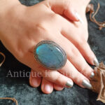 Labradorite Ring, 925 Silver Ring, Large Gemstone Ring, Labradorite Jewelry, Blue Flashy Ring, Gift For Her, Gift For Mom, Rings For Women