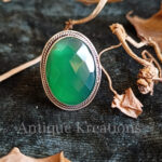 Natural Green Onyx Ring, 925 Sterling Silver Ring, Oval Green Onyx Ring, December Birthstone, Artisan Crafted Ring Women Jewelry Gift Boxed