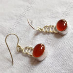 925 Sterling Silver Earrings, Carnelian Earrings, Dangle Earrings, Carnelian Jewelry, Silver Earring, Gemstone Earrings Women, Gifts For Her