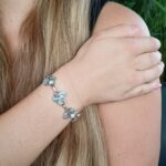 Blue Topaz and Pearl Bracelet, Genuine 925 Sterling Silver, Blue Topaz and Pearl Gemstone Jewelry, Perfect Gift for Her, Anniversary Gift
