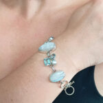 Blue Topaz And Moonstone Bracelet, 925 Sterling Silver Bracelet, Topaz And Moon Gemstone Bracelet for Women, Wedding Bracelet, Gift for Her
