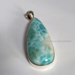 Large Larimar Pendant, 925 Sterling Silver Pendant, Larimar Gemstone Pendant, long pendant, gift for her, pendant for women, Black Friday