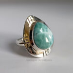 AAA Rated Larimar Ring, 925 Sterling Silver, Larimar Pear Gemstone Ring, Silver Ring, Larimar Jewelry, Gift For Her, Larimar Ring For Women