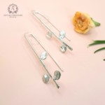 Handcrafted Sterling Silver Abstract Dangle Earrings, Modern Minimalist Drop Earrings, Unique Artisan Jewelry, Lightweight Gift for Her