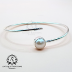 Adjustable Cuff Pearl Bracelet, 925 Sterling Silver Minimalist Bracelet, Gifts for Her, Elegant Pearl Bracelet For Women, Anniversary Gifts