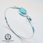 Natural Aquamarine Bracelet, 925 Sterling Silver Adjustable Bracelet, Aquamarine Jewelry, Raw Aquamarine Bracelet For Women, Gifts For Her
