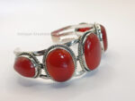 Carnelian Bracelet, Red Gemstone Bracelet, 925 Solid Silver Bracelet, Silver Bracelet With Large Gemstone, Unisex Bracelet, Gift For Her - Image 4
