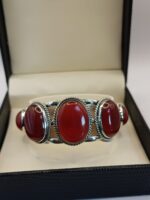Carnelian Bracelet, Red Gemstone Bracelet, 925 Solid Silver Bracelet, Silver Bracelet With Large Gemstone, Unisex Bracelet, Gift For Her - Image 3