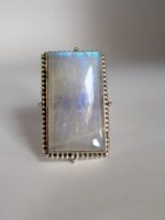 Large Moonstone Ring, 925 Sterling Silver Ring, Rainbow Moonstone Ring, June Birthstone Ring, Anniversary Gift, Unisex Ring, Gift For Her - Image 6