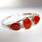 Carnelian Bracelet, Red Gemstone Bracelet, 925 Solid Silver Bracelet, Silver Bracelet With Large Gemstone, Unisex Bracelet, Gift For Her