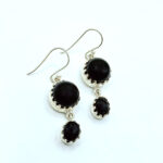 Elegant Black Onyx Oval Dangle Earrings, in Silver Plated, Statement Earrings, Black Onyx Earrings, Drop Earrings, Gift For Her