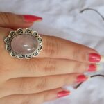 Rose Quartz Ring, 925 Sterling Silver Ring, Rose Quartz Jewelry, Handmade Ring For Women, Gift For Her, Anniversary Gift, Birthday Gifts