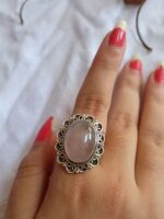 Rose Quartz Ring, 925 Sterling Silver Ring, Rose Quartz Jewelry, Handmade Ring For Women, Gift For Her, Anniversary Gift, Birthday Gifts - Image 4