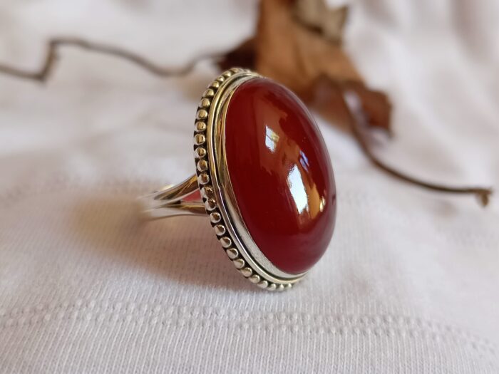 Red Carnelian Ring | 925 Sterling Sliver - Image 1