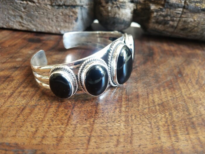 Black Onyx Cuff Bracelet - Image 3