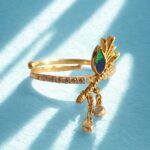 Krishna Flute Ring: Sterling Silver, Gold Plated, Cubic Zirconia,Adjustable Ring,14k Gold Plated Ring,Gifts For Her,Handmade Ring - Image 6