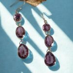 Long Amethyst Earrings, 925 Sterling Silver Earrings, Boho Amethyst Earrings, Anniversary Gifts For Her, Wedding Gifts, Handmade Earrings