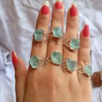 Raw Aquamarine Ring: Boho 925 Sterling Silver Statement Ring