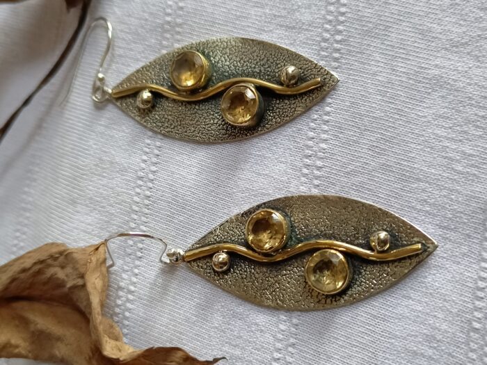 Leaf Design Earring, Citrine Earring, 925 Silver Earring with Gemstone, Handmade Earring, Daily Wear Earring, Gift For Her, Gift For Mom - Image 5