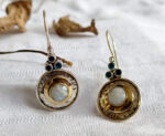 Rainbow Moonstone Dangle Earrings: 925 Sterling Silver, Blue Topaz Accents - Image 2