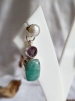 Amazonite Stud Earrings, 925 Sterling Silver Earrings, Gift For Her, Amethyst Earrings, Anniversary Gifts, Birthday Gift, Pearl Earrings - Image 5