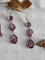 Long Amethyst Earrings, 925 Sterling Silver Earrings, Boho Amethyst Earrings, Anniversary Gifts For Her, Wedding Gifts, Handmade Earrings - Image 3