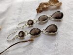 Long Smoky Quartz Earrings, 925 Sterling Silver Smoky Quartz Earrings, Dangle Smoky Quartz Earrings For Her, Earrings For Mom, Gift For Her - Image 3