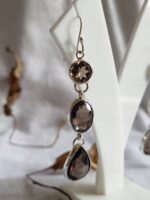 Long Smoky Quartz Earrings, 925 Sterling Silver Smoky Quartz Earrings, Dangle Smoky Quartz Earrings For Her, Earrings For Mom, Gift For Her - Image 2