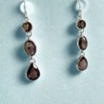 Long Smoky Quartz Earrings, 925 Sterling Silver Smoky Quartz Earrings, Dangle Smoky Quartz Earrings For Her, Earrings For Mom, Gift For Her