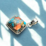 Oyster Turquoise necklace, 925 sterling Silver, Turquoise pendant, Anniversary Gift for her, Wedding Gift, Boho Handmade necklace - Image 3