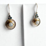 Lunar Glow Moonstone & Blue Topaz Earrings – Handmade 925 Silver