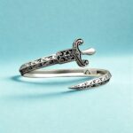 Vintage Sword Bracelet 925  Silver | Handmade Warrior Cuff Bracelet | Unisex Statement Silver Bangle