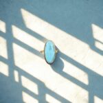 Larimar Oval Ring, 925 Silver Ring, Gold Plated Larimar Ring, Minimal Statement Ring, Handmade Silver Ring, Anniversary Gift For Her - Image 3