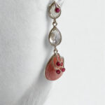 Mystic Rose Quartz & Ruby Drop Earrings – Handmade 925 Silver - Image 3