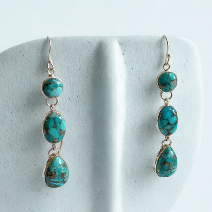 Ocean Spirit Turquoise Drop Earrings – Handmade 925 Silver