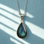 Labradorite Teardrop Pendant, 925 Sterling Silver Necklace, Blue Flash Labradorite Pendant, Handmade Silver Necklace, Minimal Boho Jewelry, Gift For Her - Image 4