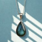 Labradorite Teardrop Pendant, 925 Sterling Silver Necklace, Blue Flash Labradorite Pendant, Handmade Silver Necklace, Minimal Boho Jewelry, Gift For Her - Image 6