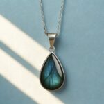 Labradorite Teardrop Pendant, 925 Sterling Silver Necklace, Blue Flash Labradorite Pendant, Handmade Silver Necklace, Minimal Boho Jewelry, Gift For Her - Image 2