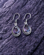 Royal Amethyst Teardrop Earrings – Handmade 925  Silver - Image 6