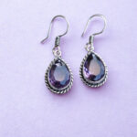 Royal Amethyst Teardrop Earrings – Handmade 925  Silver