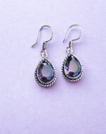 Royal Amethyst Teardrop Earrings – Handmade 925  Silver